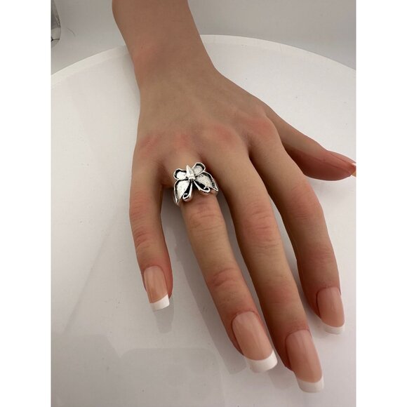 Beautiful .925 Sterling Silver Butterfly Ring (Size 7.5) w 2 pairs of Earrings - Picture 9 of 10